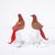 Mid-Century Modern Pair of Mid-Century Vermillion Murano Glass Dove Sculptures With 24k Gold Flecks For Sale - Image 3 of 12