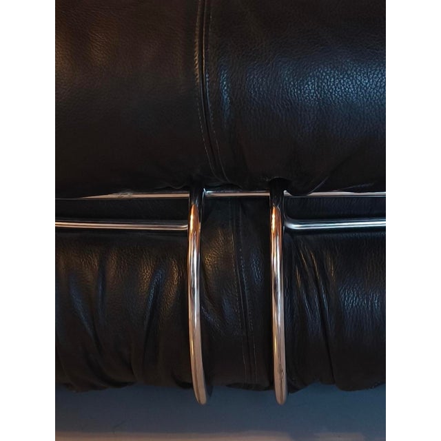 Soriana Ottoman in Black Leather by Afra & Tobias Scarpa for Cassina, 1970s For Sale - Image 11 of 11