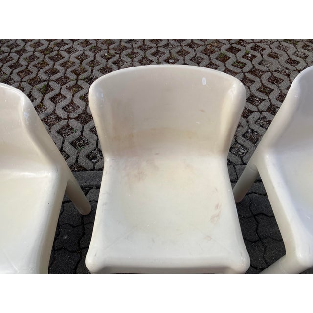 White Model 4875 Dining Chair by Carlo Bartoli for Kartell, 1980, Set of 4 For Sale - Image 8 of 18