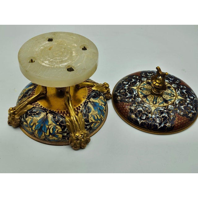 Candy Holder Gilt Bronze and Polychrome Cloisonné Enamel from F. Barbedienne For Sale - Image 5 of 9
