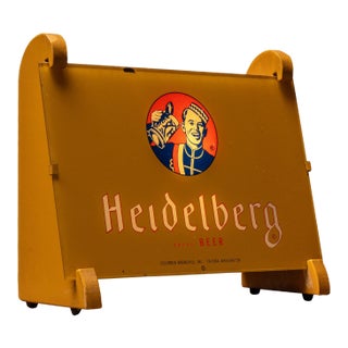 Vintage Heidelberg Beer Lighted Countertop Display Sign For Sale