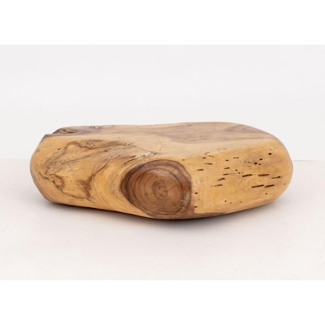 Modern Live Edge Teak Burl Wood Coffee Table For Sale - Image 4 of 8