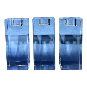 Modern Crystal Candle Holders Set of 3 Bombay Company