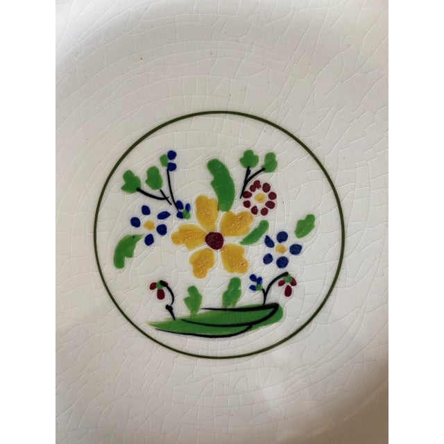 1920s 1920s English Whimisical Flower Design Small Plates - Set of 5 For Sale - Image 5 of 10