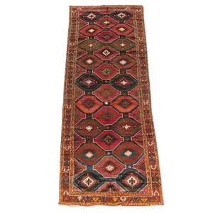 Antique Caucasian Karabaugh / Kazak Rug 4'7" X 12'2" Circa 1920's