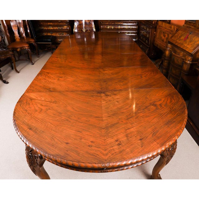 Antique Burr Walnut Queen Anne Revival Dining Table by Maple & Co, 19th Century For Sale - Image 11 of 18
