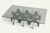 Metal Minimalist Sculptural Coffee Table in Metal and Glass, 1980s For Sale - Image 7 of 18