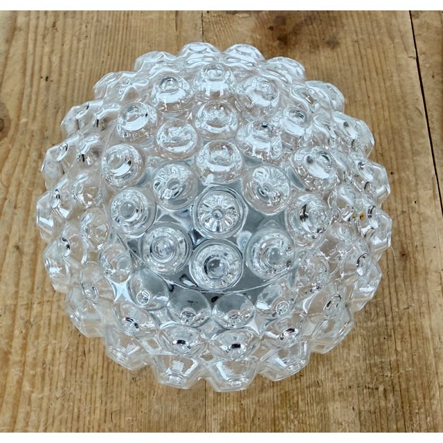 1970s Vintage White Porcelain and Glass Ceiling Light, 1970s For Sale - Image 5 of 14