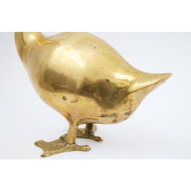 Large Brass Duck Sculpture, 1970s For Sale - Image 6 of 8