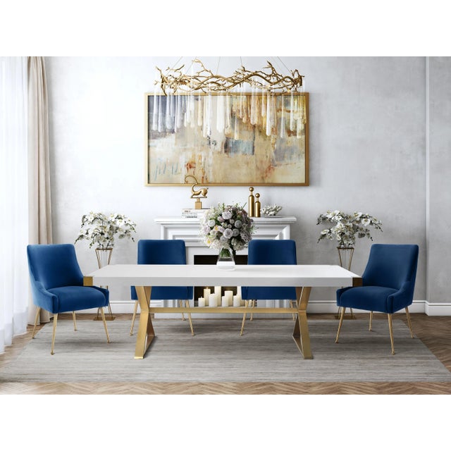 White Adeline White Lacquer Dining Table For Sale - Image 8 of 11