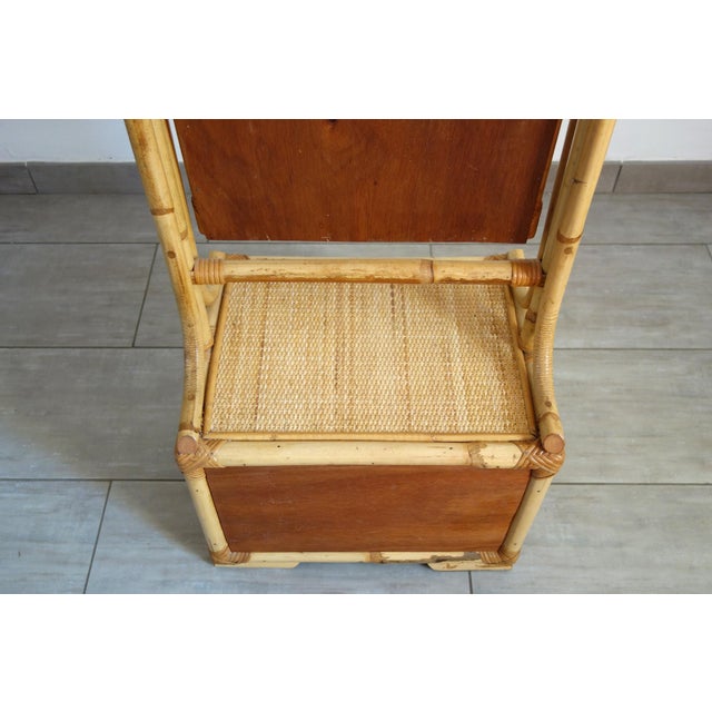 Wicker and Bamboo Cheval Mirror, 1970s For Sale - Image 16 of 18