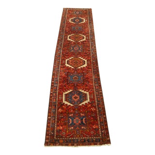 Vintage Serapi Design Approx 3x13 Runner Rug For Sale