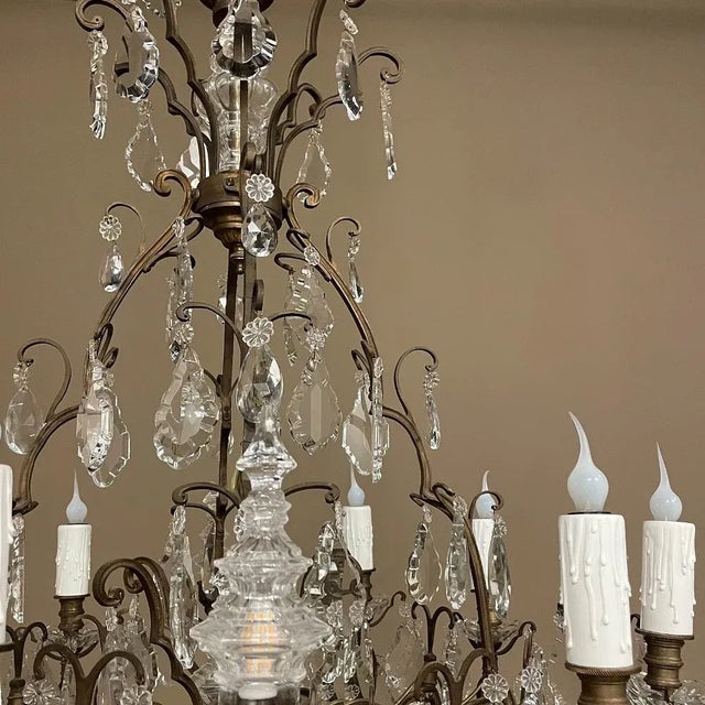 Early 21st Century Valencia Crystal & Brass Chandelier For Sale - Image 5 of 13
