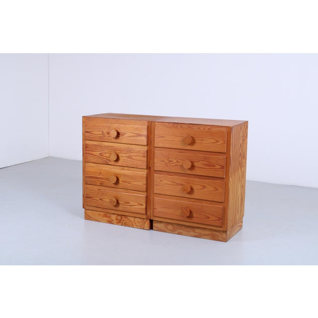 Vintage Pinewood Chest of Drawers, 1970s, Set of 2 For Sale - Image 11 of 13