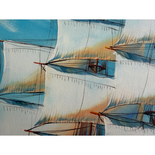 Nautical K. Dossi Original Sailing Ship Oil Painting, Nautical Seascape, Maritime Art For Sale - Image 3 of 12