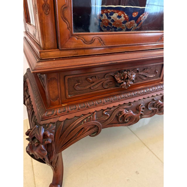 Antique Japanese Red Lacquer Hardwood Display Cabinet, 1860 For Sale - Image 15 of 18