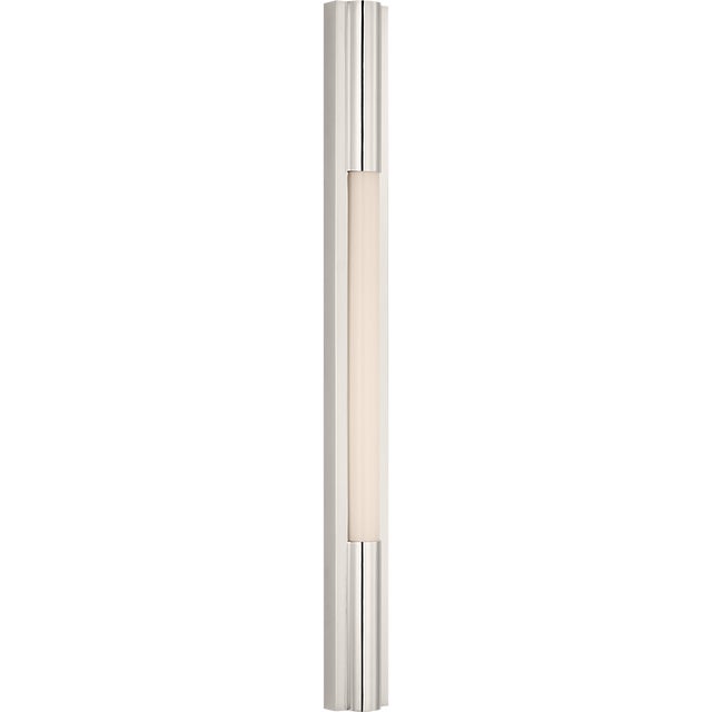 Modern Ian K. Fowler for Visual Comfort Signature Ellington 32" Slimline Bath Light in Polished Nickel with White Glass For Sale - Image 3 of 7