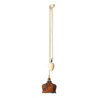 Pendant with Glass Lampshade, 1920s For Sale