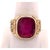Yellow 14 Karat Yellow Etched Gold and Garnet Solitaire Fashion Ring For Sale - Image 8 of 12