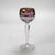 Six Bohemian Multicolored Floral Cut To Clear Crystal Stem Wine Goblets With Gold Gilt Rims C1910 Measures - 7 7/8" x 3...