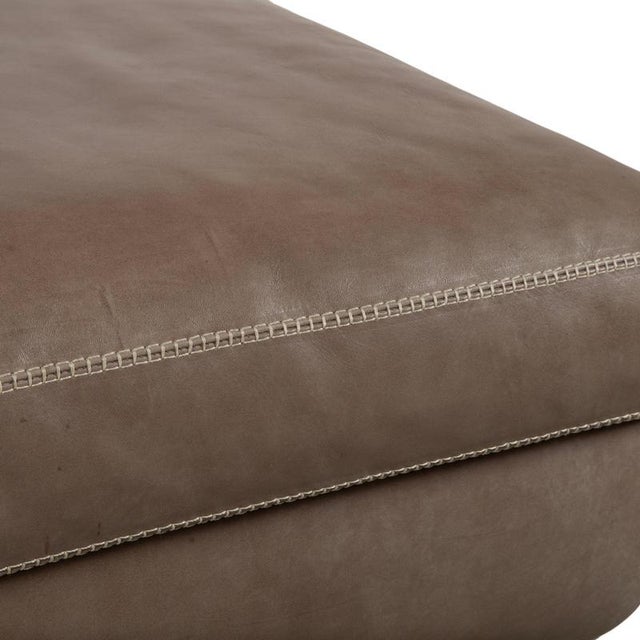 Modern Valentino Ottoman in Grey Leather from Machalke For Sale - Image 3 of 10