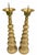 A striking pair of vintage brass candlesticks with sculptural turned forms and a beautifully aged patina. Their timeless...