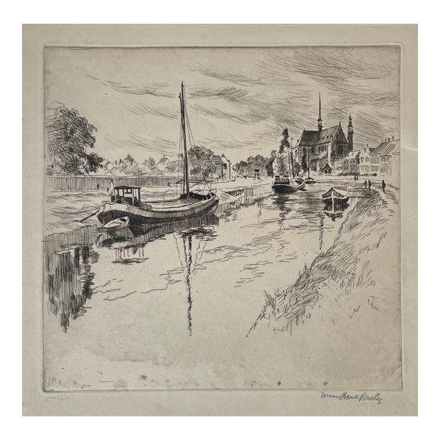 Vernon Howe Bailey European Canal and Cathedral Etching For Sale