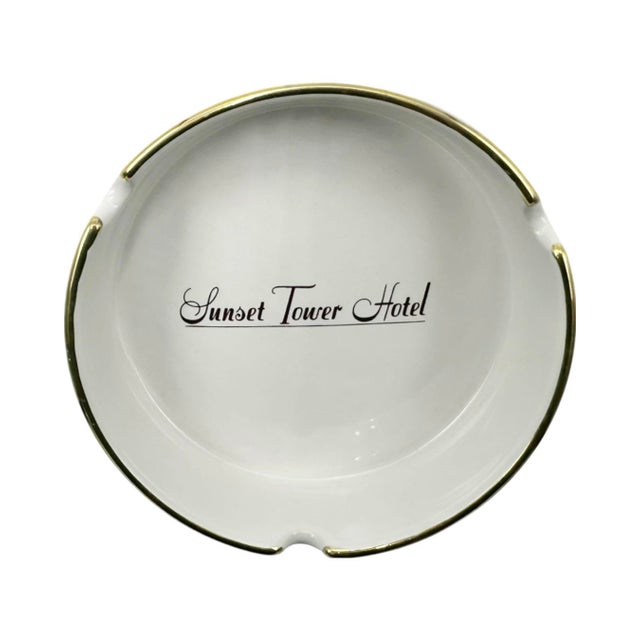 Late 20th Century Sunset Tower Hotel Hollywood, Ca White Porcelain Ashtray For Sale In Washington DC - Image 6 of 11