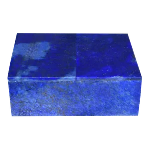 Blue Lapis Lazuli and Marble Stone Rectangular Jewelry or Trinket Box