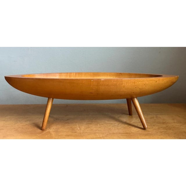 Wood Vintage Mid-Century Modern Wood Bowl For Sale - Image 7 of 12