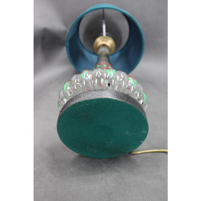 Vintage Hand Painted Glass Table Lamps with New Fabric Shade, 1960s, Set of 2 For Sale - Image 16 of 17