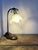 Metal Art Nouveau Brass and Copper Adjustable Table Lamp with Ribbed Glass Shade, 1905 For Sale - Image 7 of 10