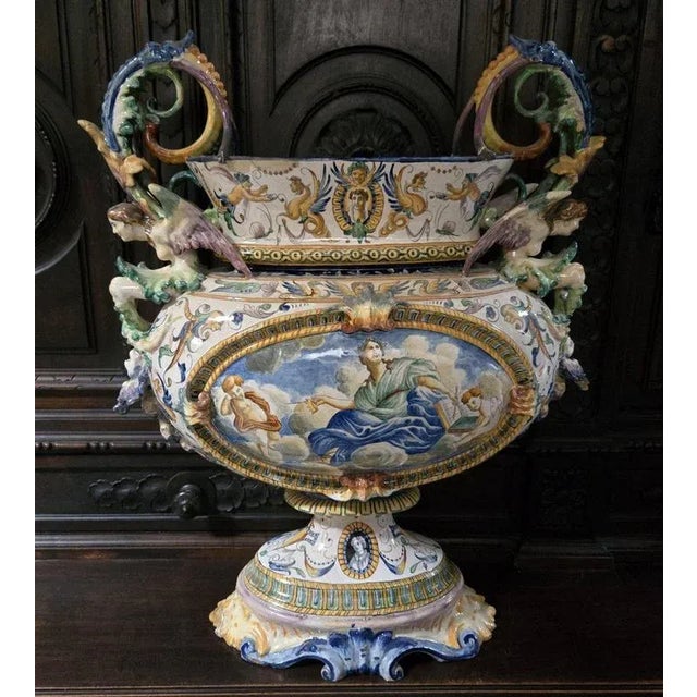 Ceramic Large Centerpiece in Glazed Ceramic For Sale - Image 7 of 9