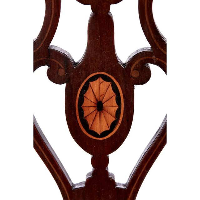 Antique Edwardian Mahogany Inlaid Corner Chair For Sale - Image 6 of 8