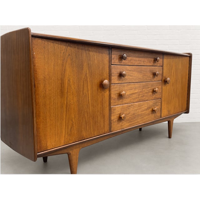 Mid Century Modern Teak Credenza by A. Younger Ltd. | Vintage Sideboard, Made in England, C. 1960’s For Sale - Image 10 of 15