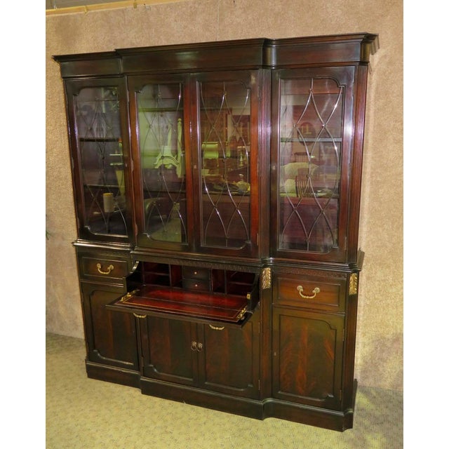 Vintage Regency Style Mahogany W/ Etched Beveled Glass China