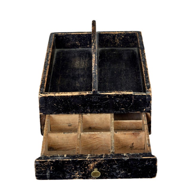 Rustic 19th Century Scandinavian Rustic Pine Cutlery Box, 1880s For Sale - Image 3 of 8