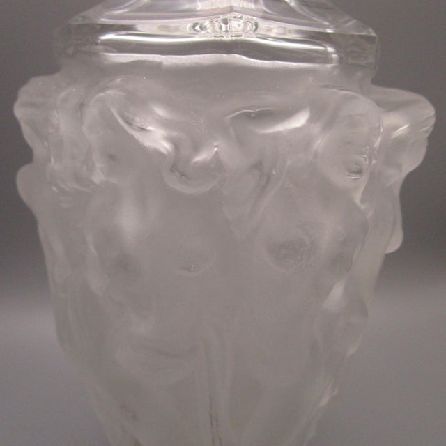 White 1920s Art Deco Bacchantes Nude Dancing Women Decanter With Original Faces Stopper No Chips For Sale - Image 8 of 14