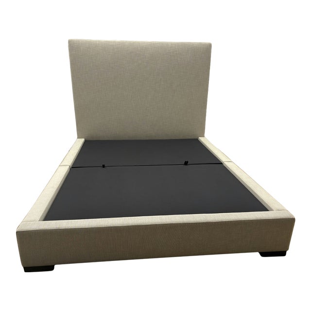 Rh Restoration Hardware Custom Special Order Modena Fabric Panel Storage Bed – Queen For Sale