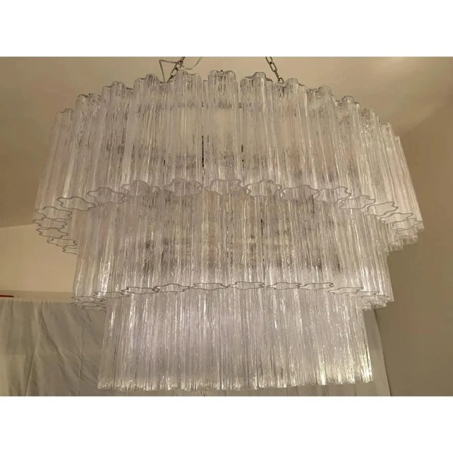 Oval Transparent Tronchi Murano Glass Chandelier by Simoeng for Simoeng For Sale - Image 6 of 12