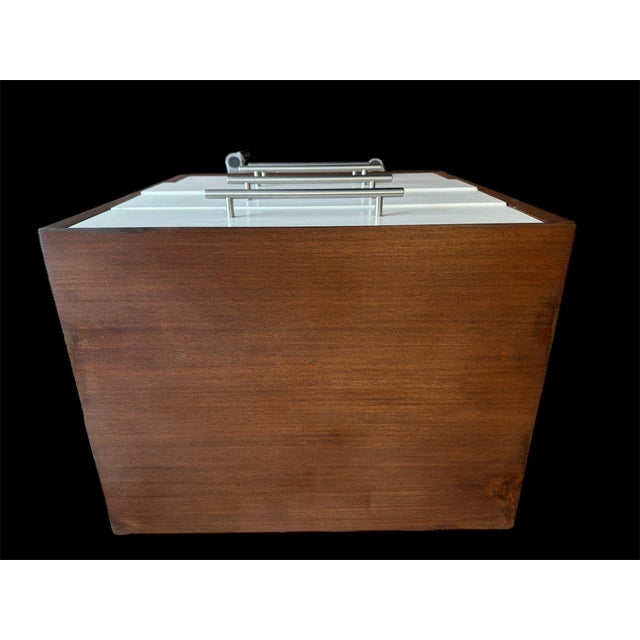 Vintage four drawer cabinet not signed but George Nelson easily identified legs. At some point was refinished with white...