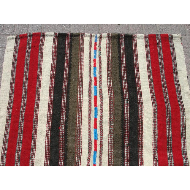 Textile Vintage Turkish Handmade Wool Kilim Area Rug For Sale - Image 7 of 10