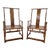 1960s Pair of Chinese Ming Style Cypress Wood Arm Chairs For Sale