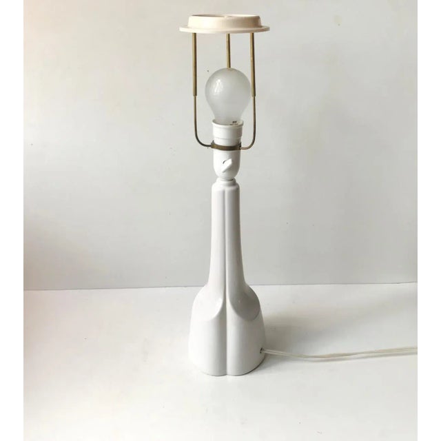 Vintage Scandinavian White Ceramic Table Lamp from Søholm, 1970s For Sale - Image 4 of 4