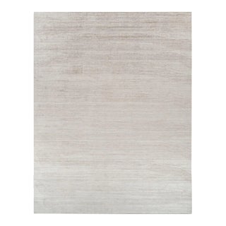 Rug & Kilim’s Oversized Textural Rug in Solid Taupe and White Tones and Striae For Sale