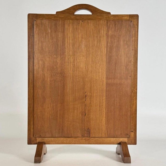 Antique Early 20th Century English Oak Tapestry Fire Screen | Chairish