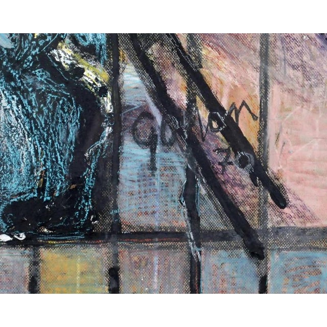 Combined technique of oil and pastels on cardboard. Under glass. The painting is dated and signed (1970). Dimensions:...