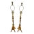 Mid 20th Century Tall Brass Footed Lamps - a Pair For Sale