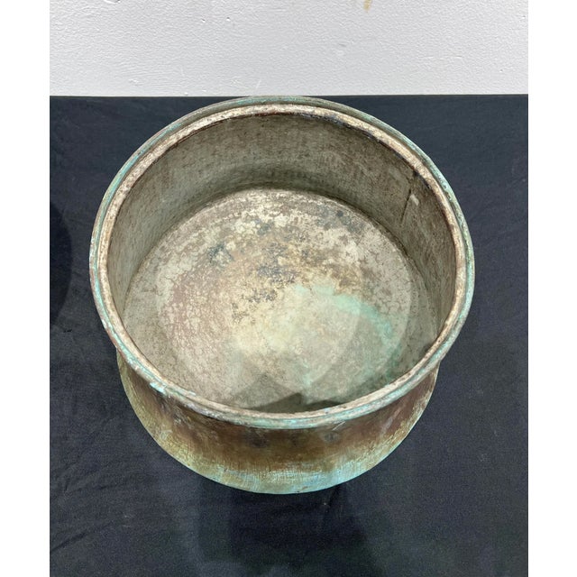 19th Century Copper Pots With Verdigris Patina - Set of 2 For Sale - Image 4 of 7