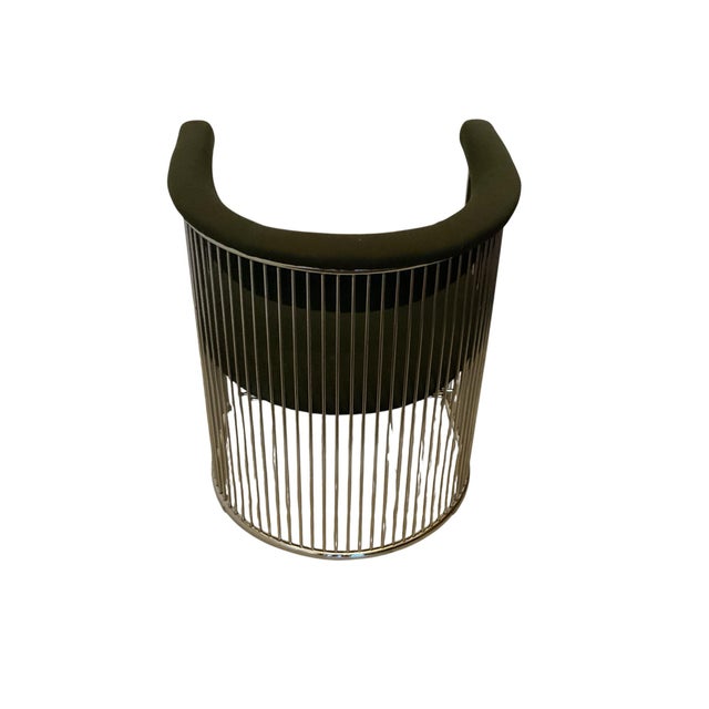 Mid-Century Modern Beautiful MCM Vintage Club Barrel Chrome Chair W/Green Fabric For Sale - Image 3 of 4